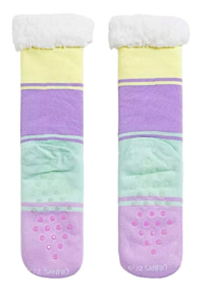 SANRIO HELLO KITTY & FRIENDS LADIES SHERPA LINED GRIPPER BOTTOM SLIPPER SOCKS - Novelty Socks for Less