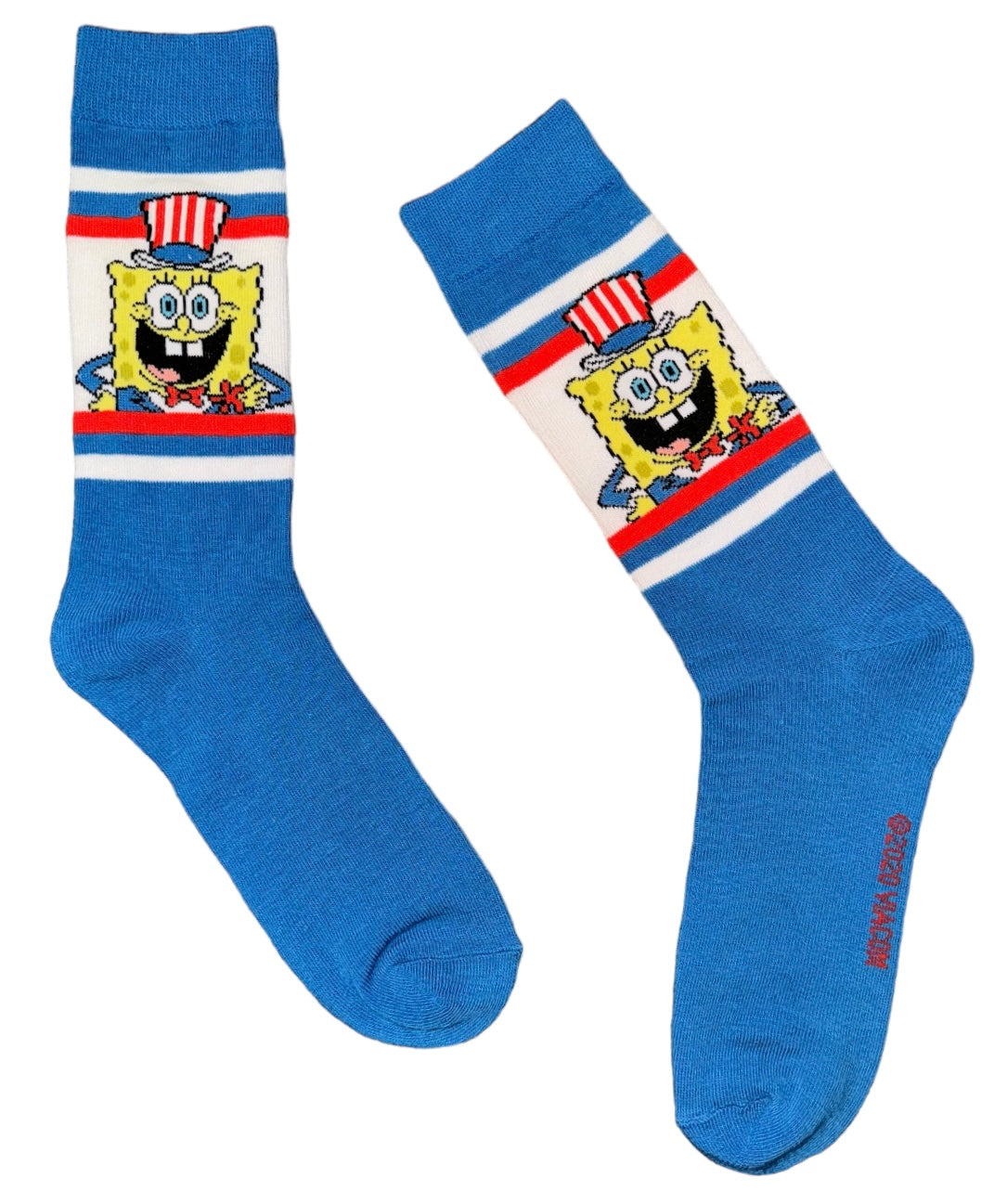 SPONGEBOB SQUAREPANTS Men's PATRIOTIC BOB Socks Novelty Socks