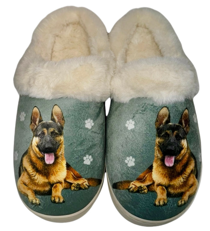 SNUGGS Memory Foam GERMAN SHEPHERD Dog Non Slip Slippers (Choose Size) By E&S Pets