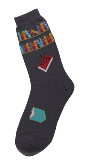 STACKS OF BOOKS Ladies LIBRARIAN Socks FOOT TRAFFIC Brand - Novelty Socks And Slippers