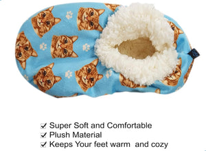COMFIES BRAND Ladies TABBY CAT (ORANGE) Non-Skid SLIPPERS