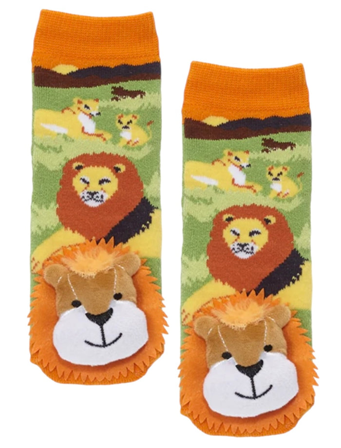 LION Unisex Toddler Gripper Bottom Socks MESSY MOOSE Brand