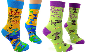 FABDAZ Brand Ladies DOG Socks BEST THING ABOUT PEOPLE… THEIR DOGS’ (CHOOSE COLOR) - Novelty Socks for Less