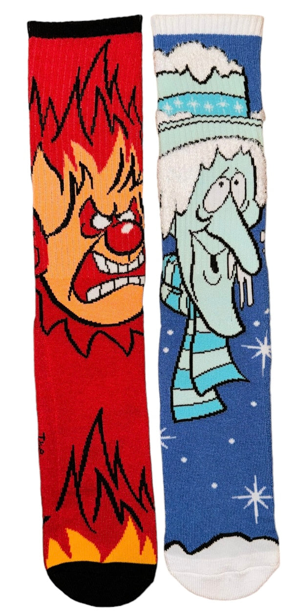 THE YEAR WITHOUT A SANTA CLAUS Men’s Christmas Mismatched Socks HEAT MISER & SNOW MISER