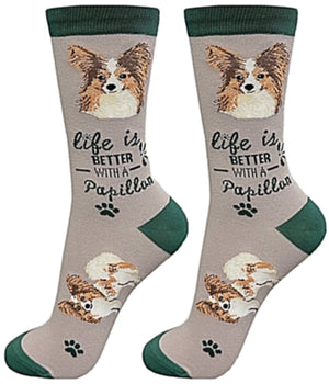 PAPILLON Dog Unisex Socks By E&S Pets CHOOSE SOCK DADDY, LIFE IS BETTER - Novelty Socks for Less