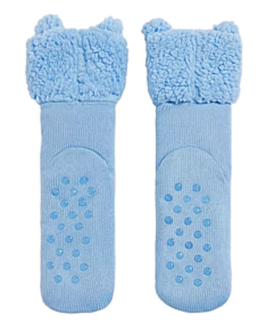 CARE BEARS LADIES GRUMPY BLUE BEAR SHERPA LINED GRIPPER BOTTOM SLIPPER SOCKS - Novelty Socks for Less