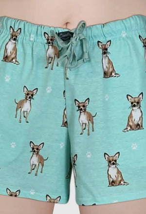 COMFIES LOUNGE PJ SHORTS Ladies CHIHUAHUA Dog By E&S PETS - Novelty Socks And Slippers