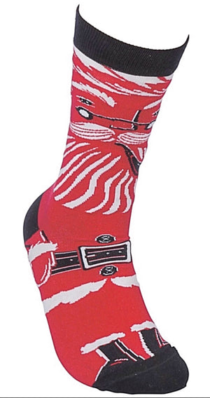 PRIMITIVES BY KATHY Unisex CHRISTMAS Socks ‘UGLY SANTA SOCKS’ - Novelty Socks for Less