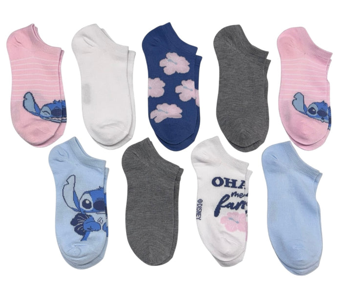 DISNEY LILO & Stitch Ladies 9 Pair Od Low Show Socks