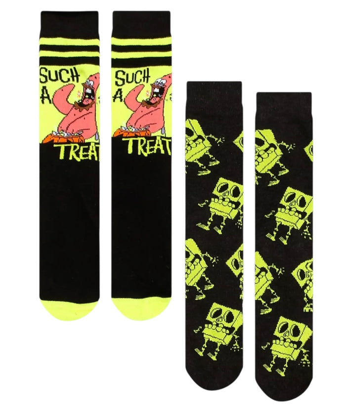 SPONGEBOB SQUAREPANTS Men’s 2 Pair Of HALLOWEEN Socks Patrick ‘SUCH A TREAT’