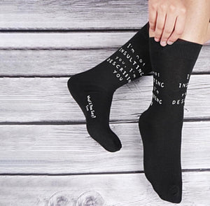 WHAT’D YOU SAY? Unisex ‘ALCOHOL DOESN’T SOLVE ANY PROBLEMS, BUT NEITHER DOES MILK’ Socks - Novelty Socks And Slippers