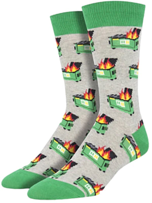 SOCKSMITH Brand Men’s DUMPSTER FIRE Socks - Novelty Socks for Less