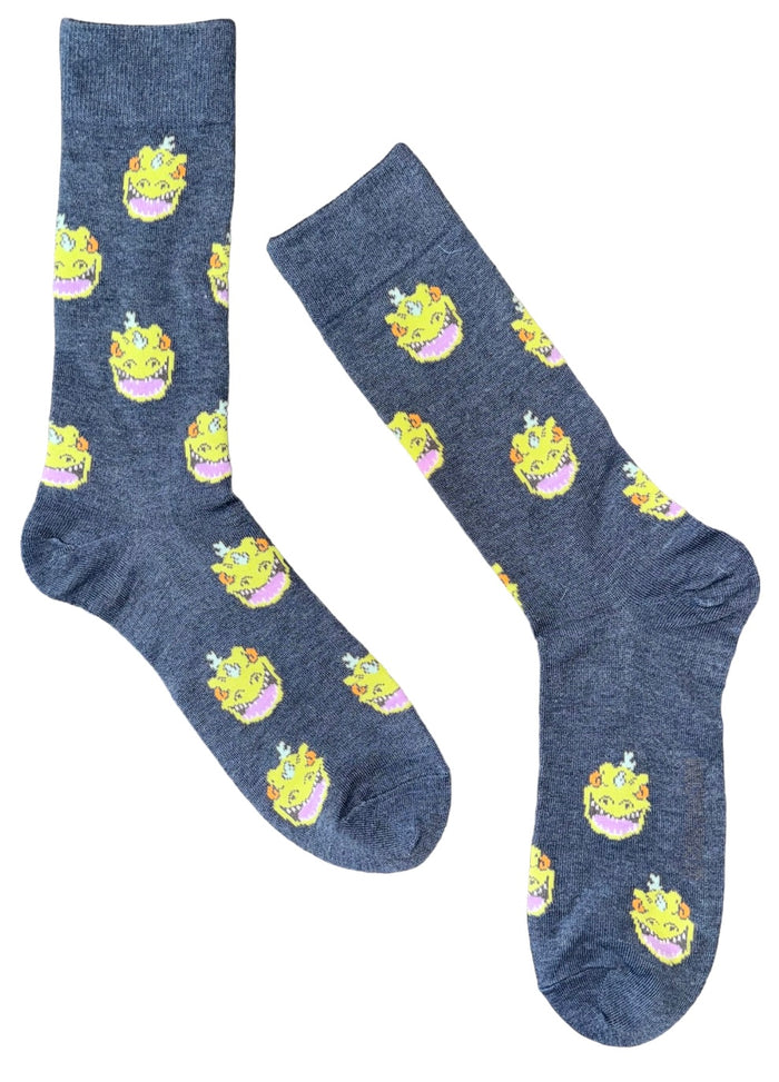 RUGRATS Men’s REPTAR Socks REPTAR DINOSAUR ALL OVER Nickelodeon