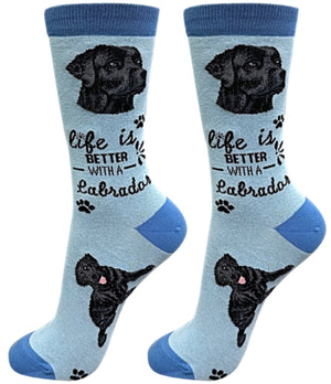 BLACK LABRADOR Dog Unisex Socks By E&S Pets CHOOSE SOCK DADDY, HAPPY TAILS, LIFE IS BETTER - Novelty Socks for Less