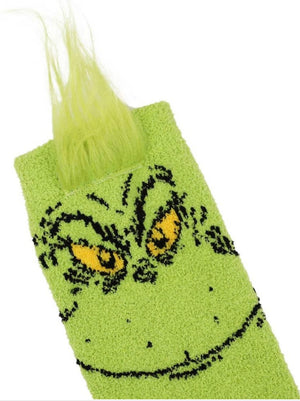 DR. SEUSS HOW THE GRINCH STOLE CHRISTMAS Ladies 3-D Plush Knee High Socks BIOWORLD Brand