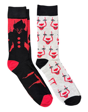 IT CHAPTER 2 THE MOVIE Men’s 2 Pair Of HALLOWEEN PENNYWISE Socks - Novelty Socks And Slippers