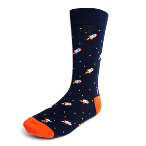 PARQUET Brand Men’s SPACESHIP Socks With STARS - Novelty Socks And Slippers