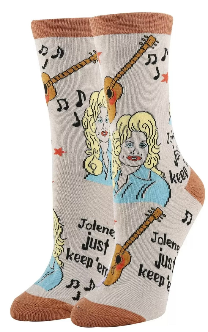 OOOH YEAH Brand Ladies DOLLY PARTON Socks ‘JOLENE, JUST KEEP ‘EM’