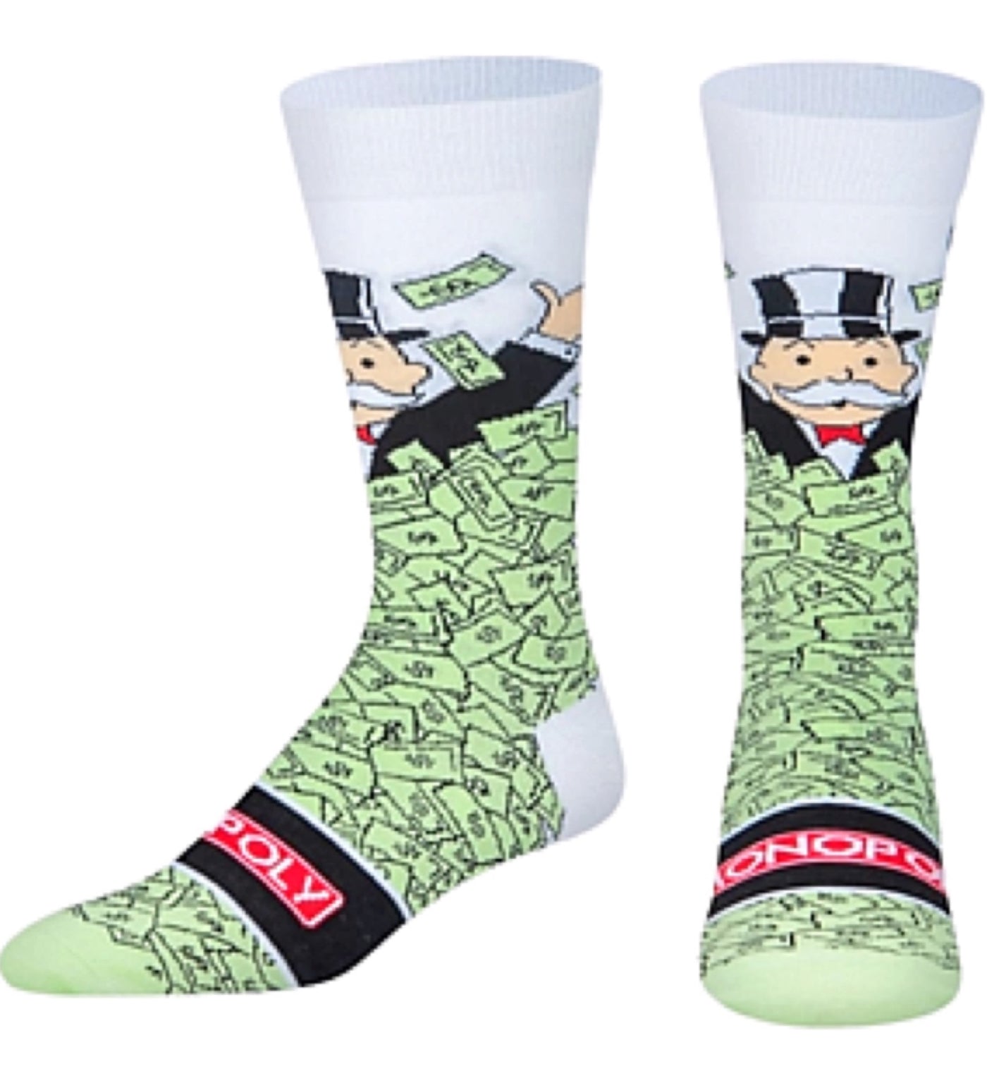 MONOPOLY Board Game Men's WINDFALL OF CASH Socks ODD SOX Brand