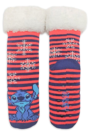 DISNEY LILO & STITCH Ladies STITCH SHERPA SLIPPER SOCKS - Novelty Socks And Slippers