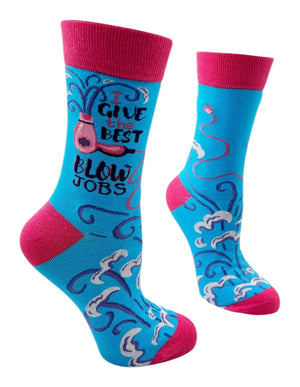 I GIVE THE BEST BLOW JOBS LADIES HAIR STYLIST SOCKS FABDAZ BRAND - Novelty Socks And Slippers