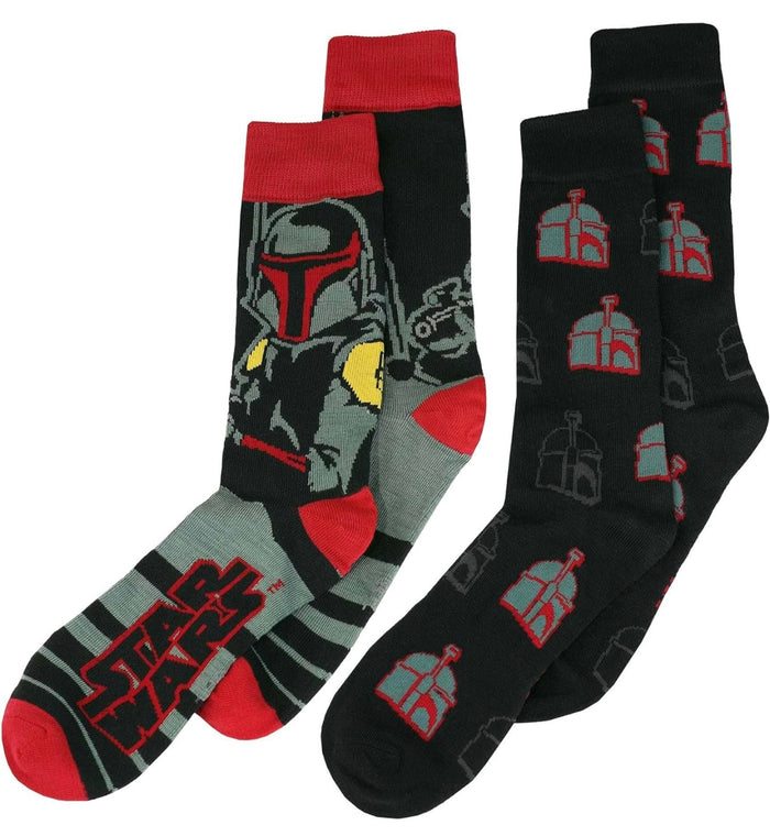 STAR WARS Men’s 2 Pair Of BOBA FETT Socks With HELMET