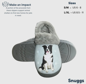 SNUGGS Memory Foam BORDER COLLIE Dog Non Slip Slippers By E&S Pets (Choose Size)