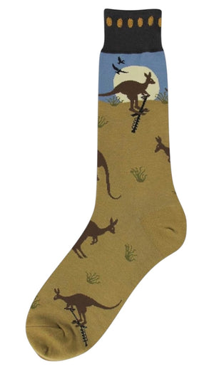 KANGAROO Men's Socks FOOT TRAFFIC Brand KANGAROOS ALL OVER - Novelty Socks And Slippers