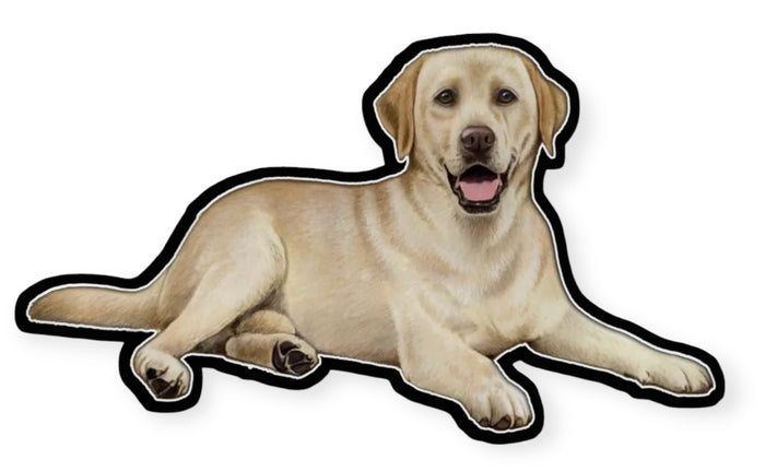 YELLLOW LABRADOR Dog Vinyl Sticker By E&S Pets