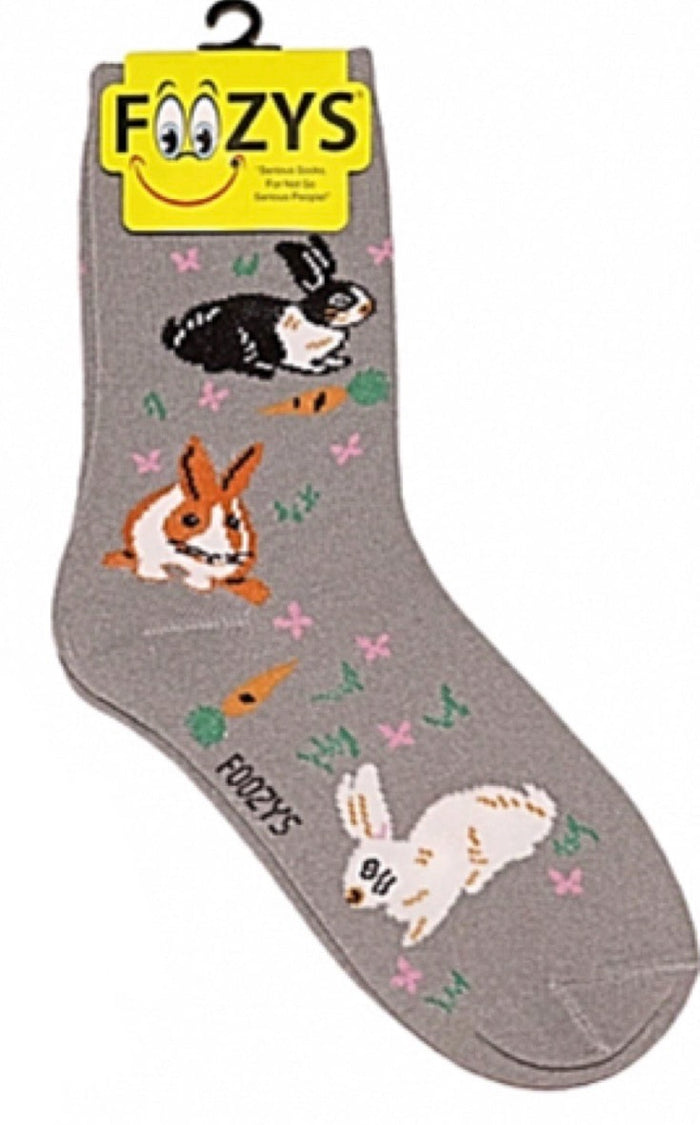 FOOZYS Brand Ladies BUNNY RABBIT Socks BUNNIES ALL OVER