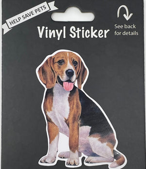 BEAGLE Dog Vinyl Sticker By E&S Pets