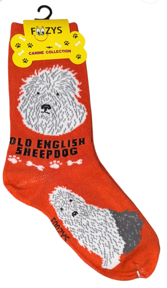 FOOZYS Brand Ladies OLD ENGLISH SHEEPDOG Socks