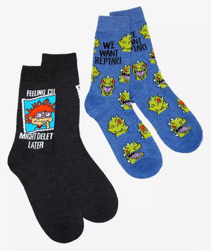 RUGRATS Men’s 2 Pair Of Socks CHUCKIE SELFIE ‘FEELING CUTE MIGHT DELETE LATER’