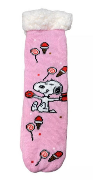 PEANUTS Ladies Sherpa Lined Slipper Socks - Novelty Socks And Slippers