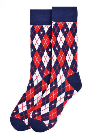 PATRIOTIC ARGYLE Men’s Socks PARQUET Brand - Novelty Socks And Slippers