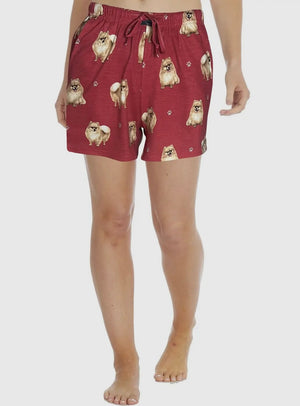 COMFIES LOUNGE PJ SHORTS Ladies POMERANIAN Dog BY E&S PETS - Novelty Socks And Slippers