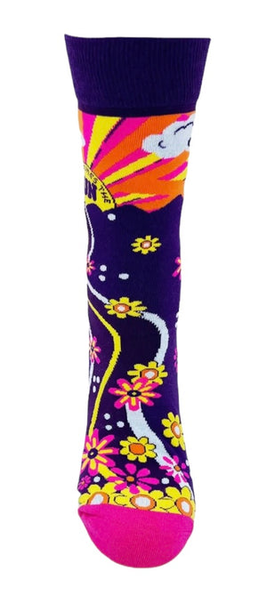 FABDAZ Brand Ladies FLORAL Socks ‘HERE COMES THE SUN’ - Novelty Socks And Slippers