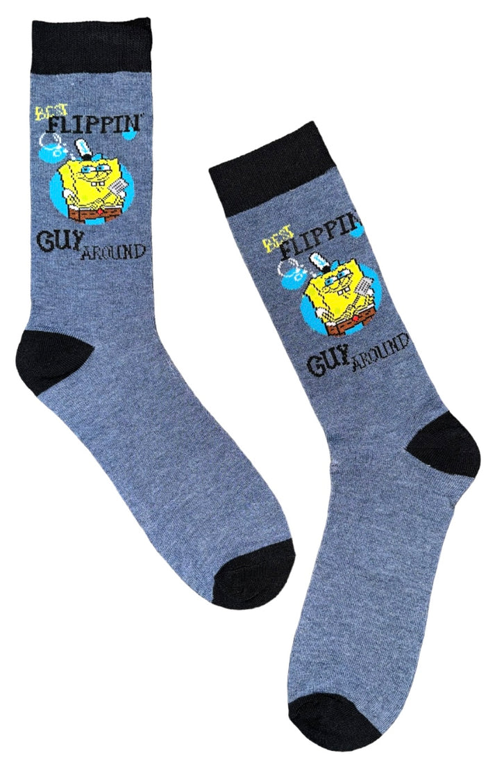 SPONGEBOB SQUAREPANTS Men’s Socks ‘BEST FLIPPIN’ GUY AROUND’