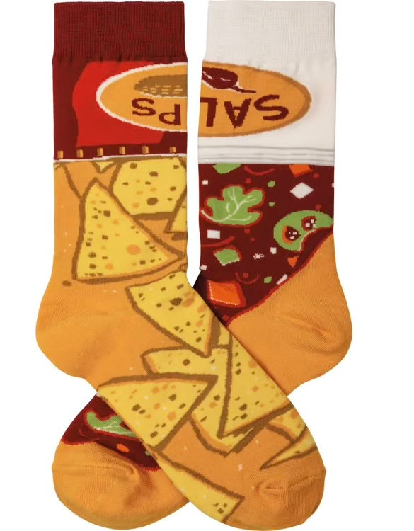 CHIPS & SALSA Mismatched Unisex Socks Primitives By Kathy