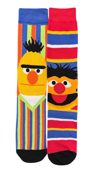 SESAME STREET Men’s BERT & ERNIE Mismatched Socks - Novelty Socks And Slippers