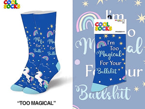 COOL SOCKS Brand Unisex ‘I’M TOO MAGICAL FOR YOUR BULLSHIT Socks - Novelty Socks for Less