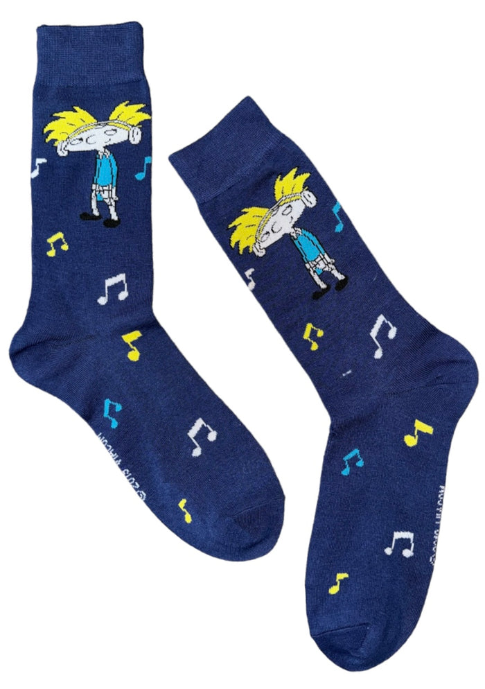 HEY ARNOLD Men's Socks ARNOLD HEADPHONES & MUSICAL NOTES