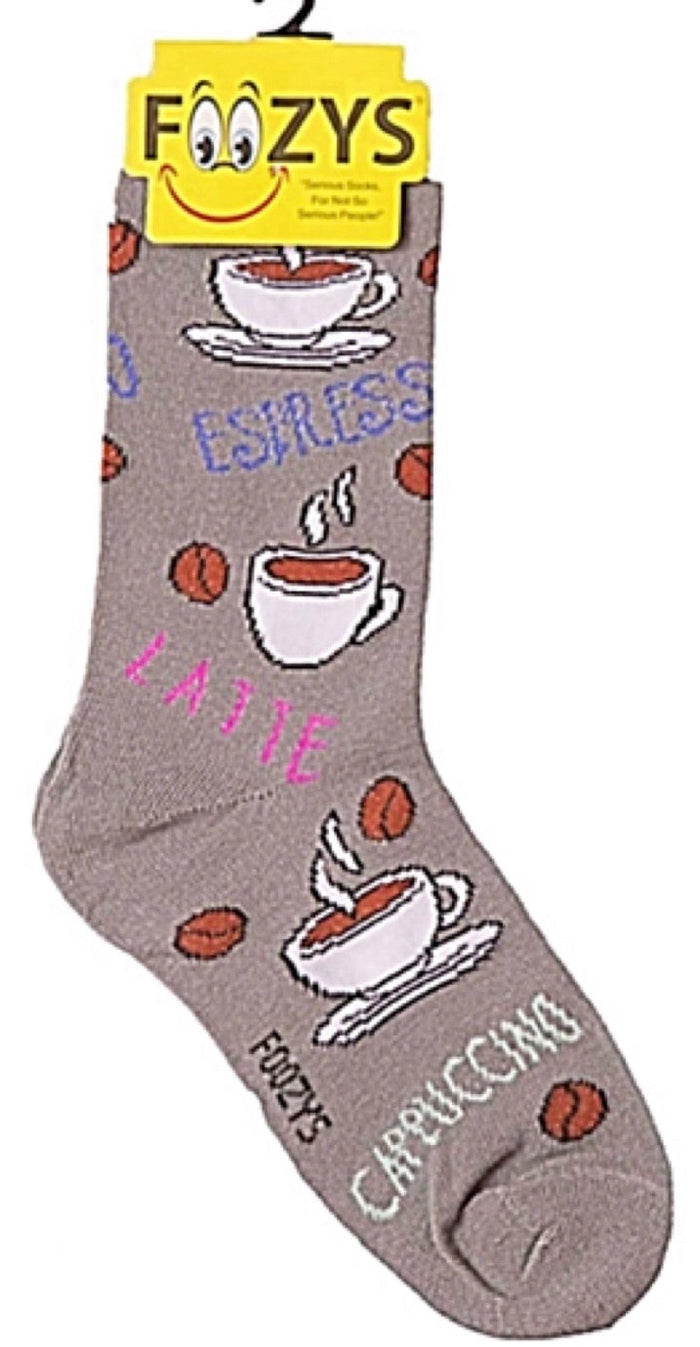 FOOZYS BRAND LADIES  COFFEE, LATTE, ESPRESSO SOCKS