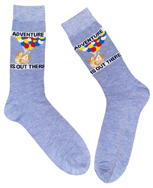 Disney’s UP Mens Socks CARL & ELLIE’S HOUSE ‘ADVENTURE IS OUT THERE’