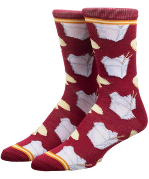 BIOWORLD BRAND Men’s CHINESE FOOD TAKEOUT & FORTUNE COOKIES Socks - Novelty Socks And Slippers