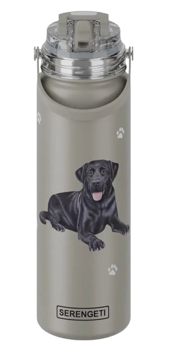 BLACK LABRADOR Dog Stainless Steel 24 Oz. Water Bottle By E&S Pets