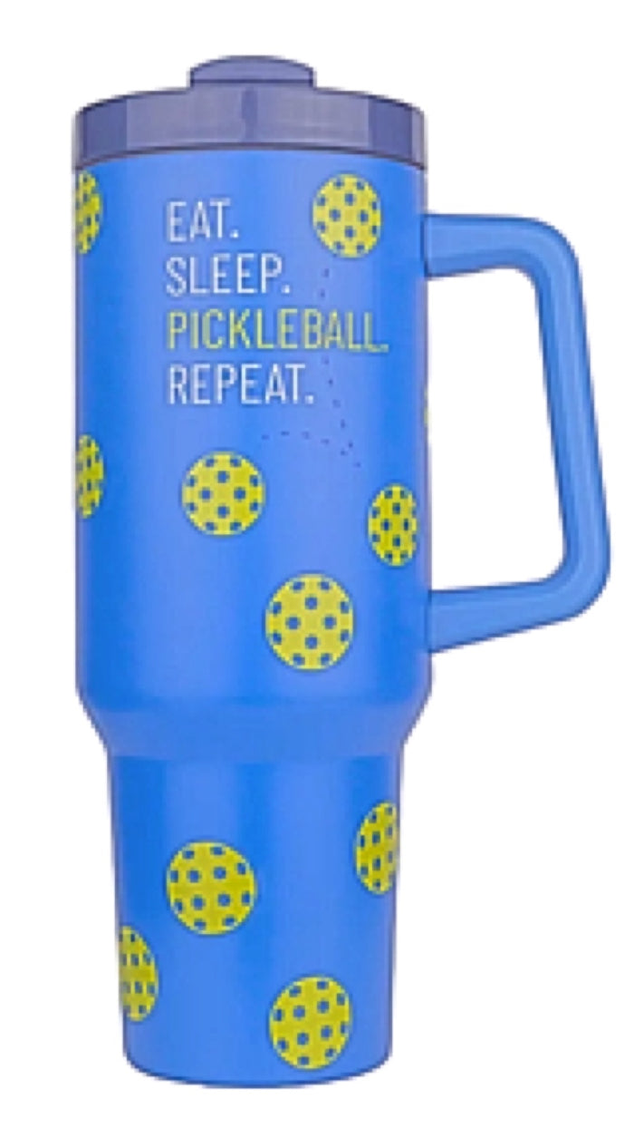EAT SLEEP PICKLEBALL REPEAT 40 Oz. Tumbler With Straw FUNATIC Brand