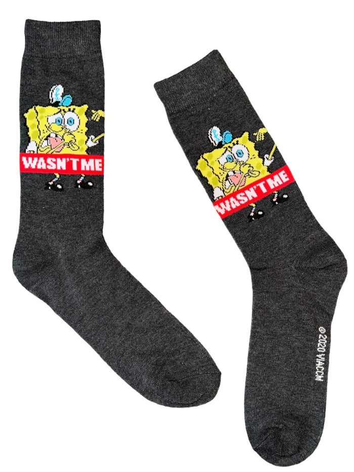 SPONGEBOB SQUAREPANTS Men's Socks ‘WASN’T ME’