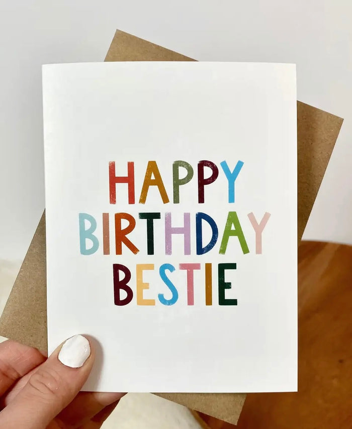 Birthday Greeting Card HAPPY BIRTHDAY BESTIE *Made In The USA!