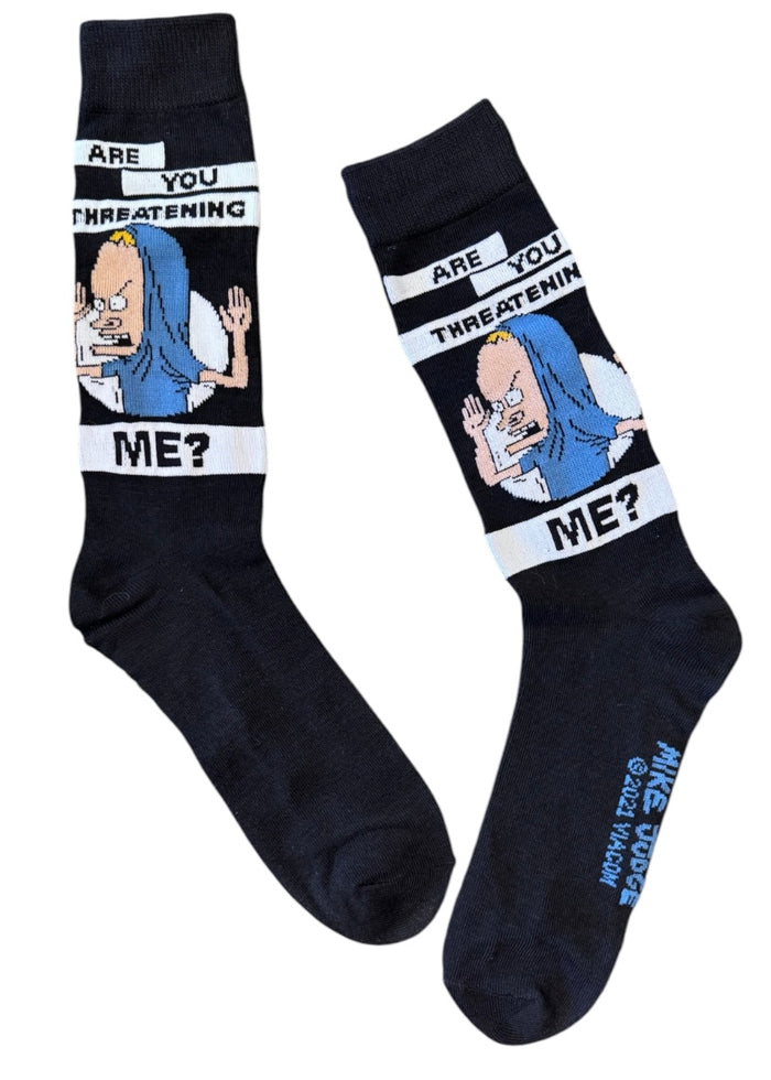 BEAVIS & BUTT-HEAD Men’s Socks 'ARE YOU THREATENING ME?'